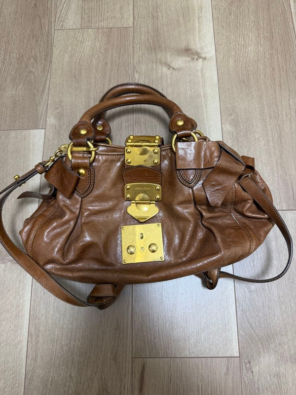 Miu Miu Handbag Shoulder Bag Tote Brown System