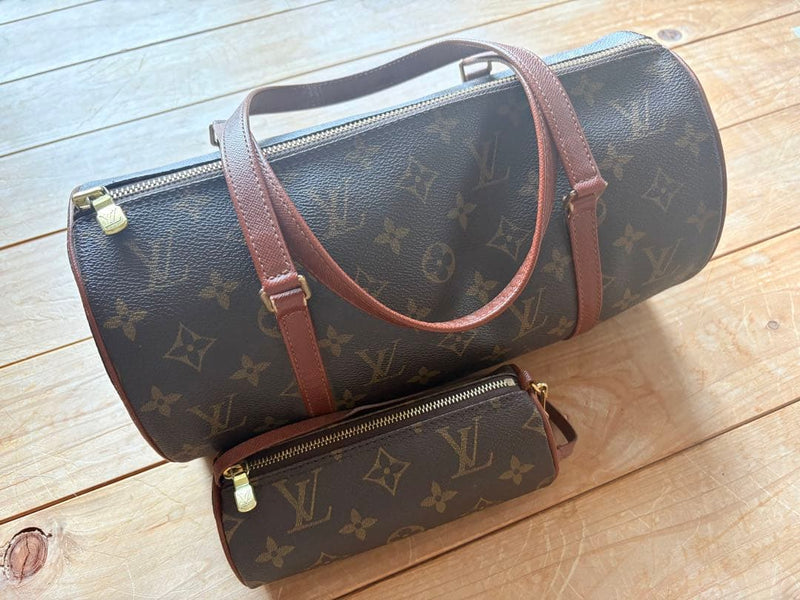 Louis Vuitton Papillon 30 MB0032 Handbag Monogram Canvas Leather Brown
