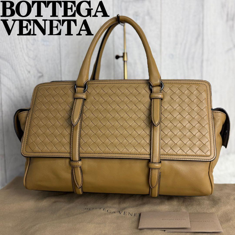 Bottega Veneta Monaco Intrecciato Leather Mini Boston Bag Handbag