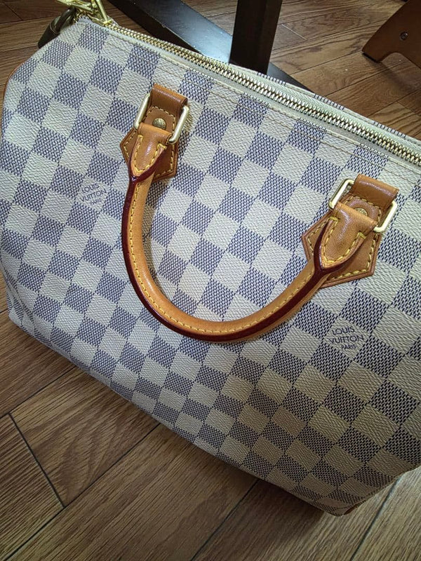 Louis Vuitton Damier Azur Handbag Tote Bag Leather