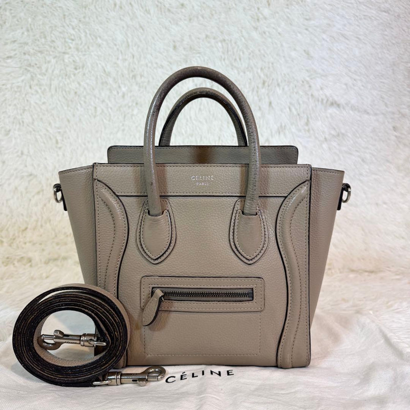 Celine Luggage Nano Shopper Handbag Shoulder Bag Leather