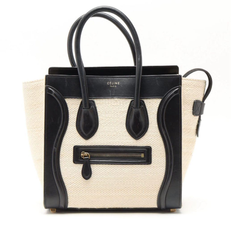 Celine Luggage Micro Shopper Handbag Leather