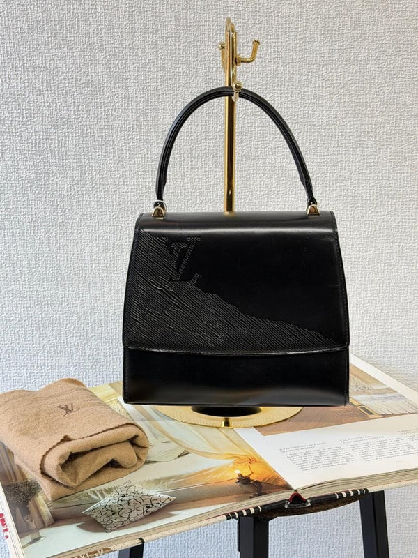 Louis Vuitton Opera Line Athenes Handbag Black Leather