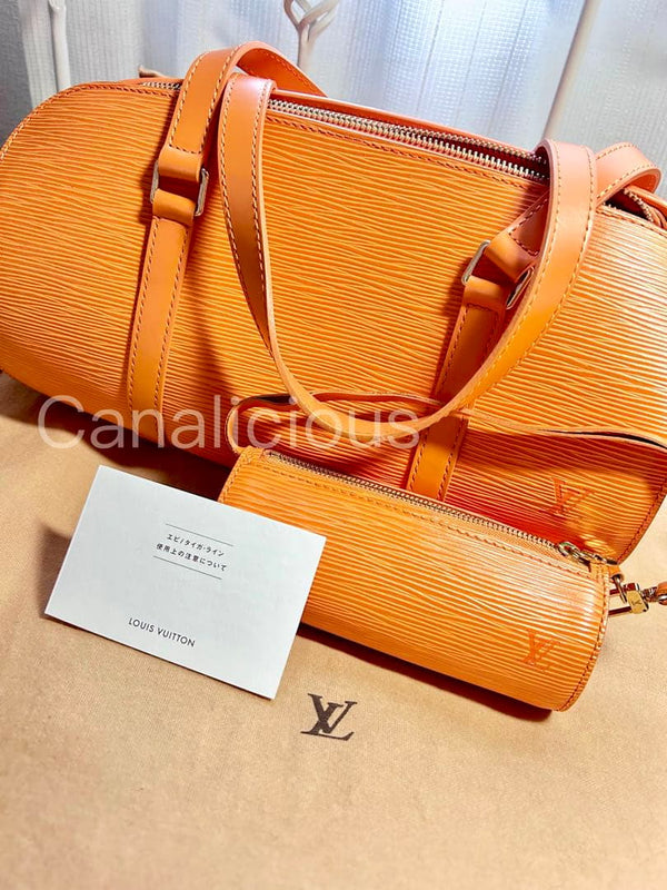 Louis Vuitton Epi Soufflot MI0043 Handbag Orange Epi Leather