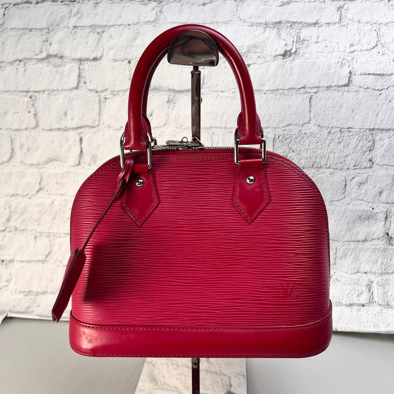 Louis Vuitton Nano Alma A-13241 Handbag Leather Pink Silver Hardware