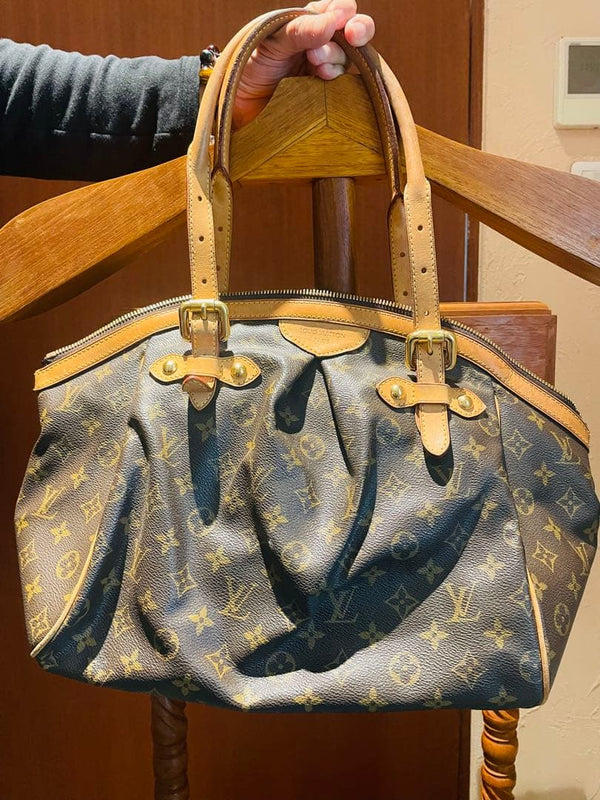 Louis Vuitton Monogram Tote Bag Handbag Leather Gold Hardware