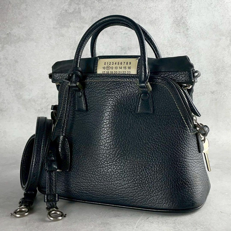 Maison Margiela 5AC Small 2-Way Shoulder Bag Handbag Leather Black