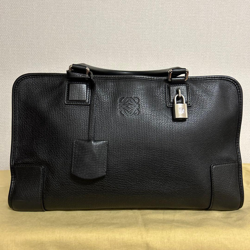 Loewe Arizona 36 Handbag Cowhide Black Shoulder Bag Tote Key