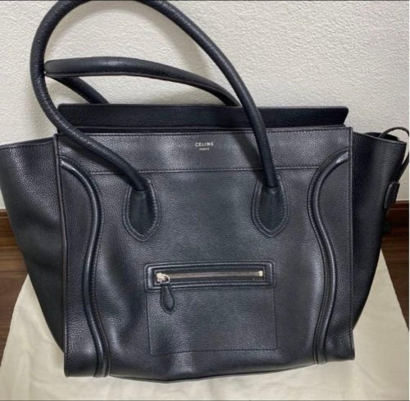 Luggage Medium Handbag Black Silver Logo