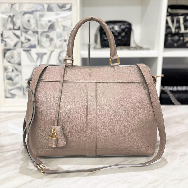 Celine Cabas De France Medium 192663CRE.10BL Handbag Grained Calfskin Pebble