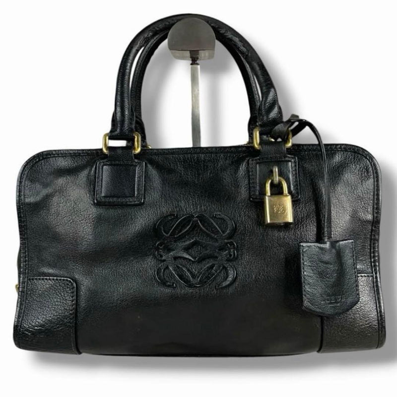 Loewe Amazona 28 Handbag Anagram Black Leather Padlock