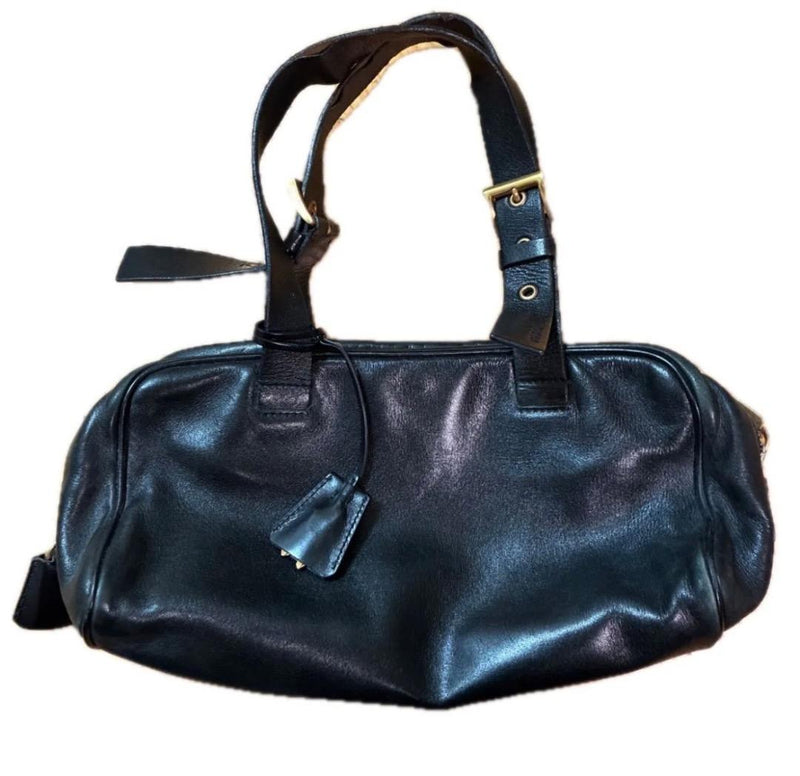 Prada Black Handbag Shoulder Bag Leather Tote