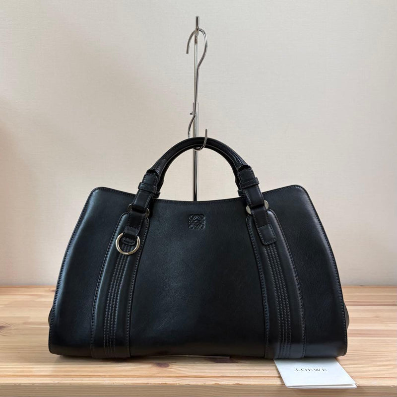 Loewe Camoucio Anagram Handbag Shoulder Bag Black Leather