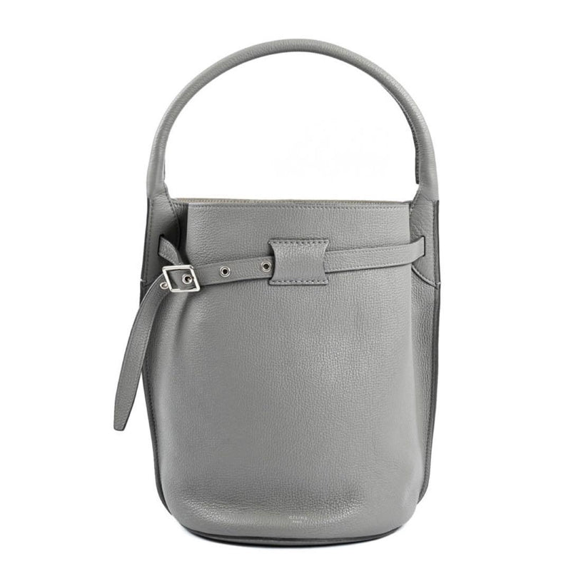 Celine Big Bag Bucket 183353 Handbag Tote Calf Leather Gray With Pouch