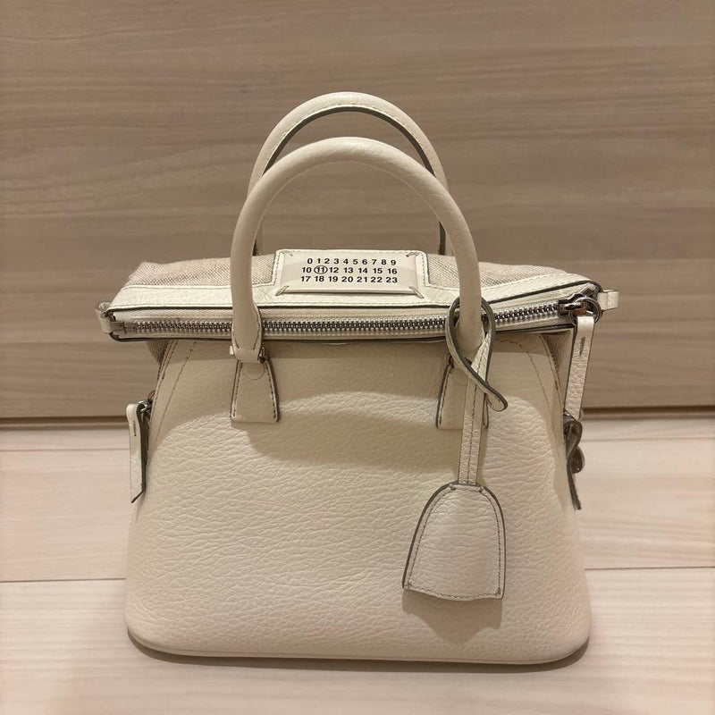 Maison Margiela 5AC Mini Shoulder Bag Crossbody Handbag Leather White