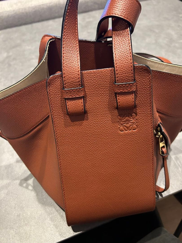 Loewe Hammock Handbag Shoulder Crossbody Tote Brown Leather