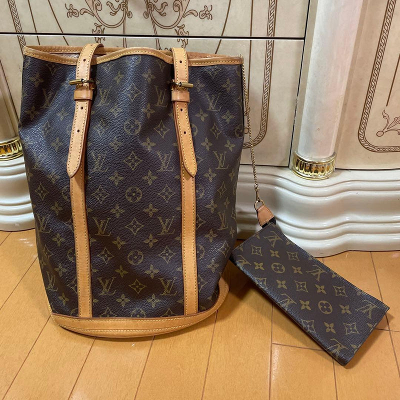 Louis Vuitton Monogram Bucket Gm M42236 Shoulder Bag Pouch Brown