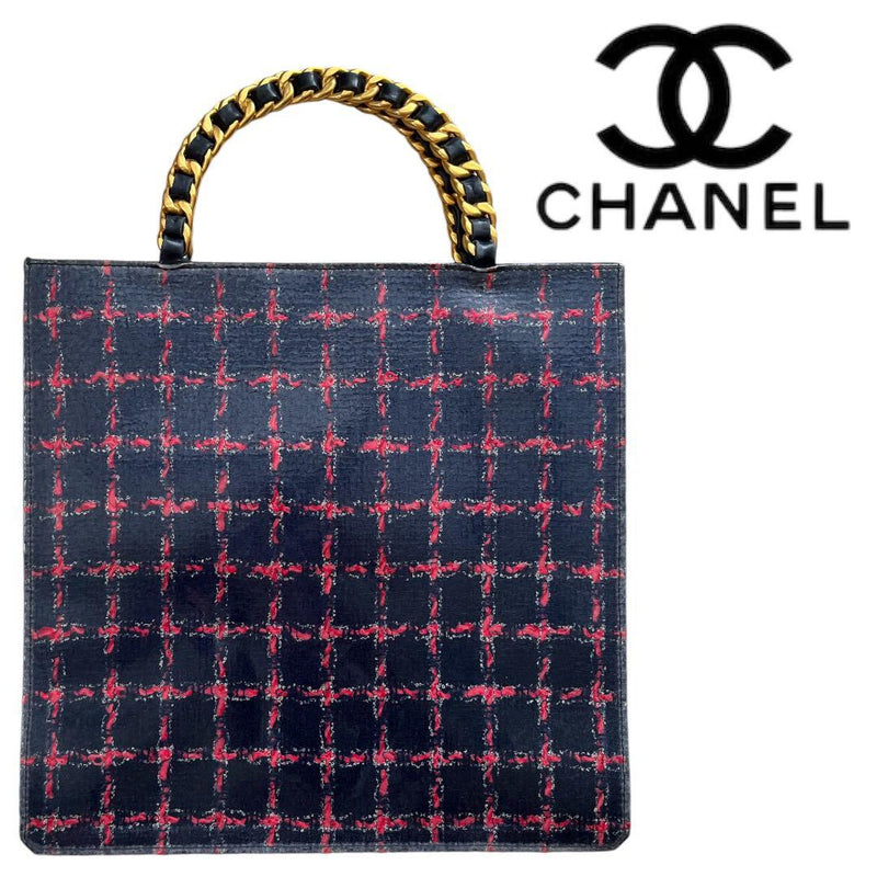 Chanel 3780242 Handbag Shoulder Bag Enamel Leather Navy Pink Gold Hardware