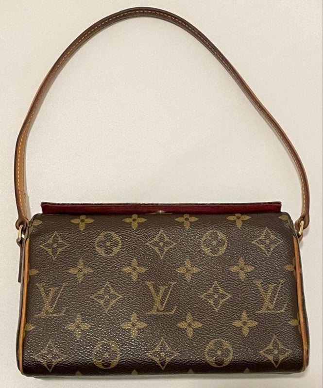 Louis Vuitton Monogram Recital M51900 Handbag Leather Brown Gold Hardware