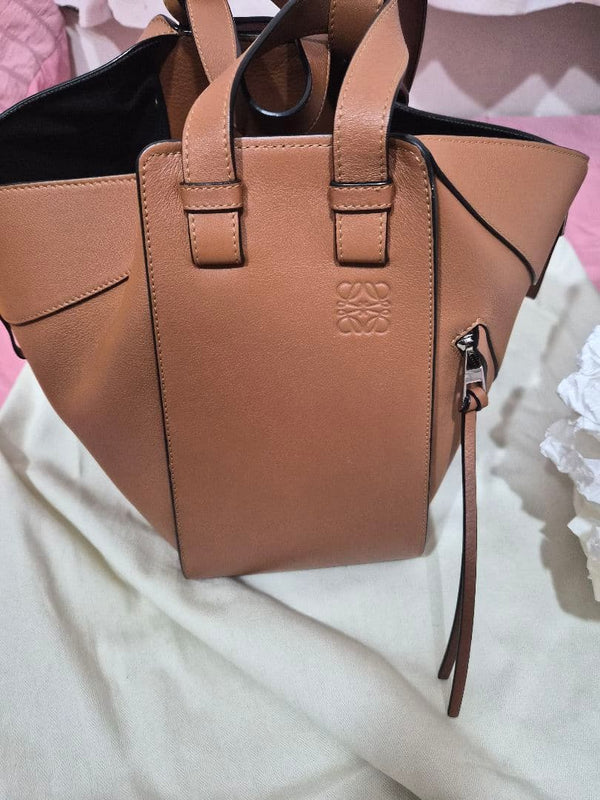 Loewe Hammock Small Shoulder Tote Handbag Tan