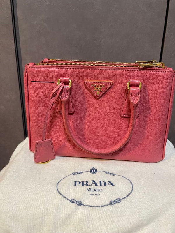 Prada Pink Saffiano Leather Handbag Shoulder Bag