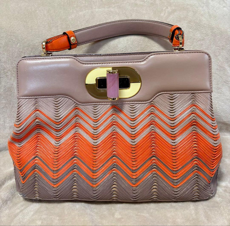 Bvlgari Isabella Rossellini Shoulder Bag Leather Pink Quartz Clasp