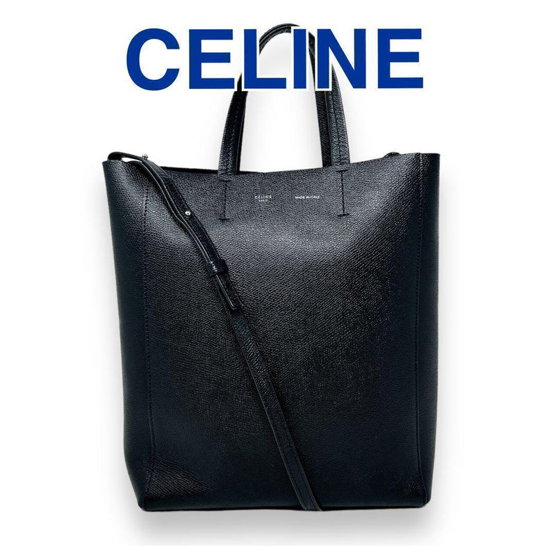 Celine Vertical Cabas Small F-CU-1176 Handbag Shoulder Bag Leather Black