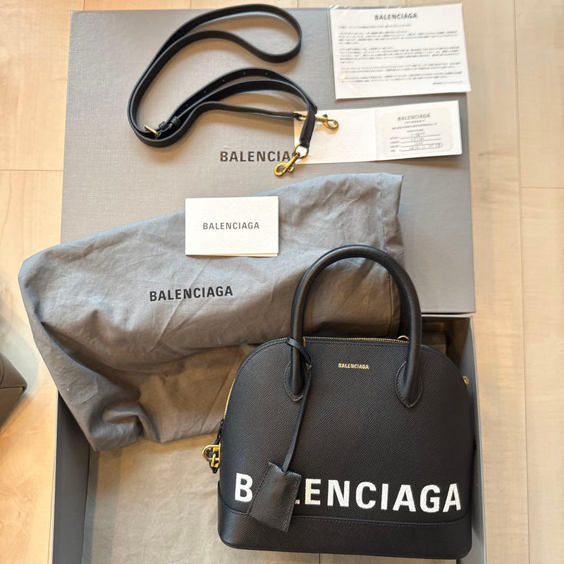 Balenciaga Ville Top Handle S 2way Shoulder Bag Leather Black