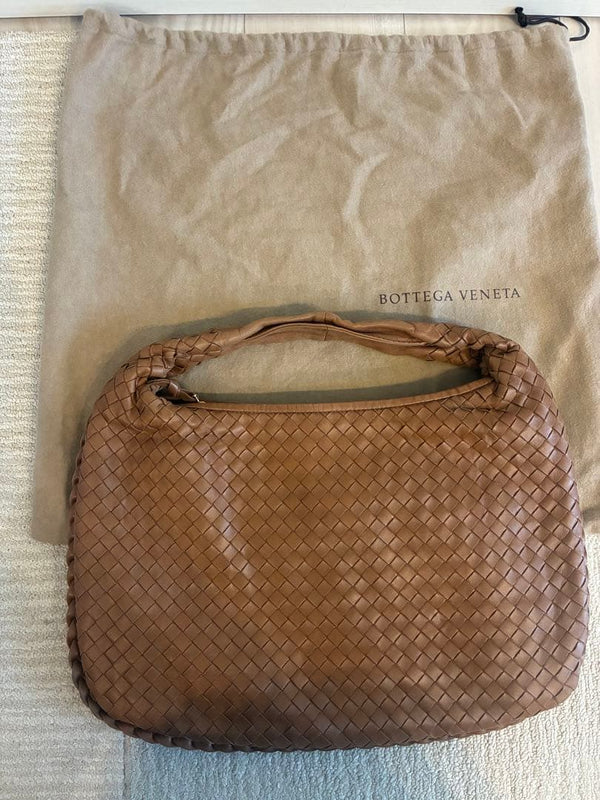 Bottega Veneta Intrecciato Handbag Shoulder Bag Leather Brown