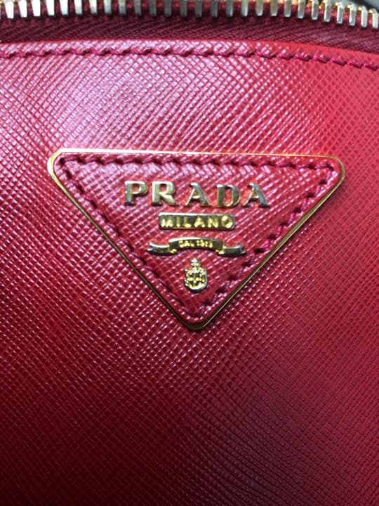 Prada Handbag Shoulder Bag Leather Red