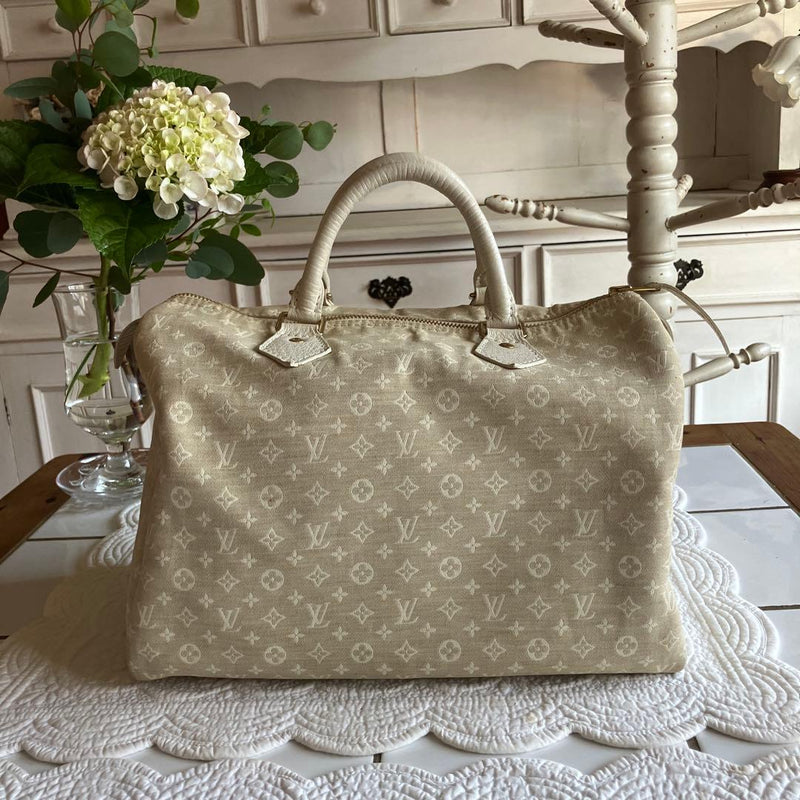 Louis Vuitton Boston Bag White Monogram Leather Handbag Travel