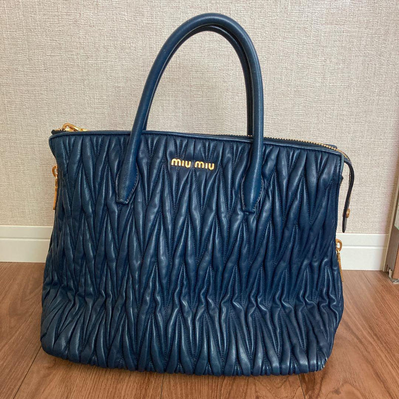 Miumiu Handbag Shoulder Bag Leather Blue