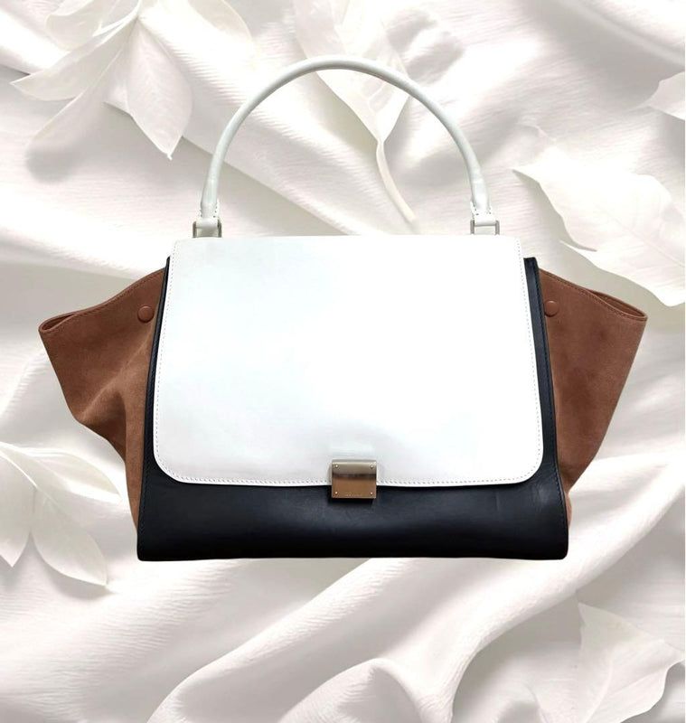 Celine Trapeze Handbag Shoulder Bag Tote Genuine Leather