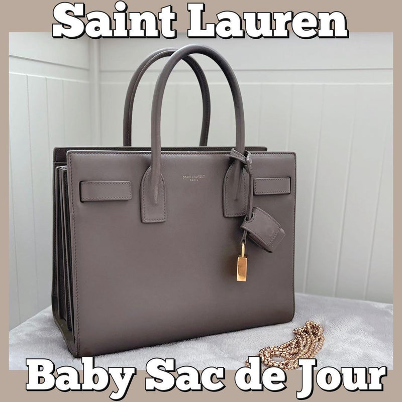 Baby Sac De Jour Handbag Shoulder Bag Leather Gray