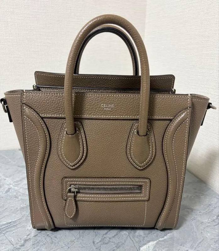 Celine Luggage Nano Suri Handbag Suede Leather Tote Bag