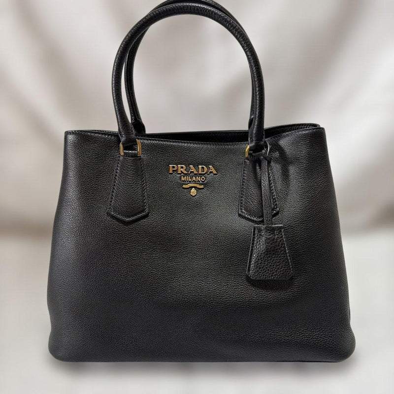 Prada Handbag Shoulder Bag 2way Black Leather