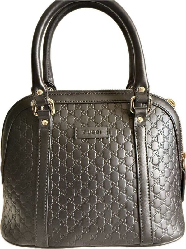Gucci Handbag Shoulder Bag Leather Black Tote Bag
