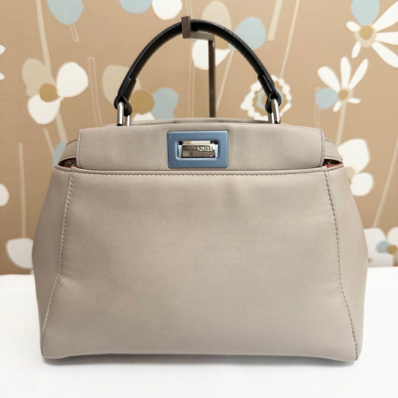 Fendi Peekaboo Mini Handbag Leather Ivory
