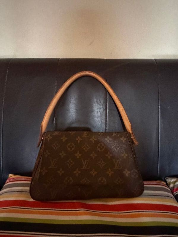 Louis Vuitton Mini Looping M51147 Shoulder Bag Monogram Canvas Brown