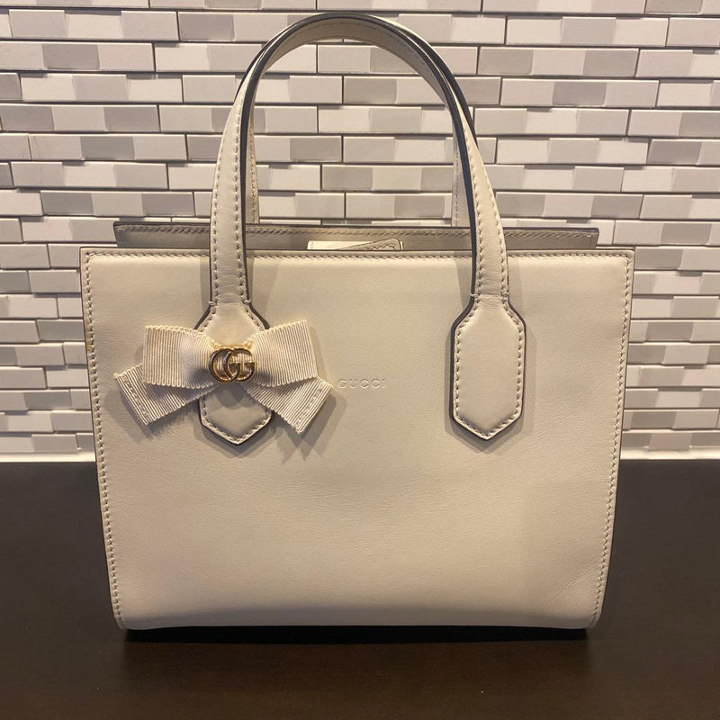 Gucci Gg Ribbon Shoulder Bag Pink Leather Grosgrain Ribbon