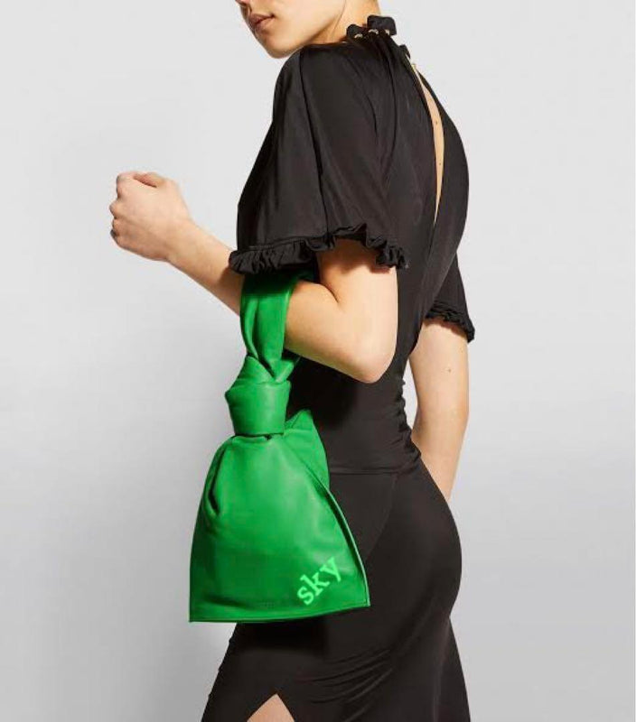 Bottega Veneta The Twist 652001 Mini Handbag Nappa Leather Green Gold Hardware