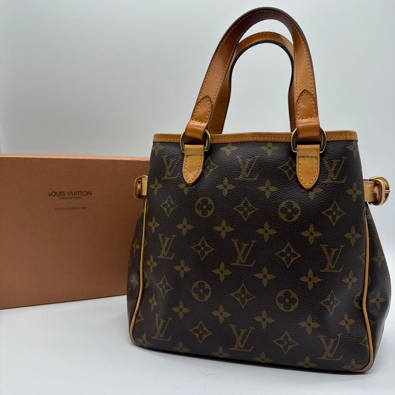 Louis Vuitton Batignolles Handbag Monogram Canvas Leather Shoulder Bag