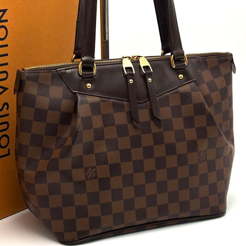 Louis Vuitton Damier Ebene Westminster Pm N41102 Handbag Tote Brown Leather