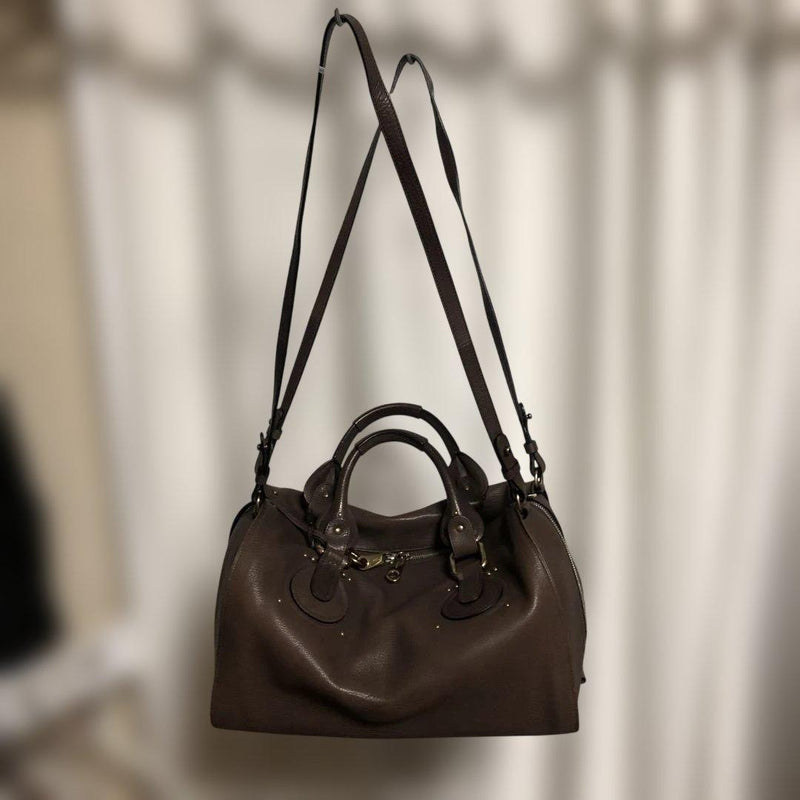 Chloe Handbag Shoulder Bag Brown Leather