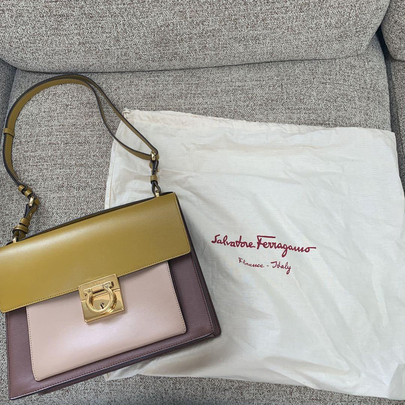 Salvatore Ferragamo Handbag Shoulder Bag Black Leather
