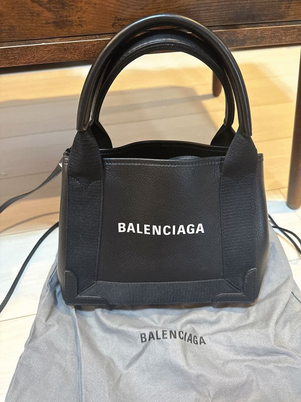 Balenciaga Cabas Xs Tote Handbag Black Leather