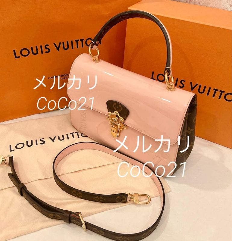 Louis Vuitton Monogram Cherrywood Bb Shoulder Bag Patent Rose Ballerine