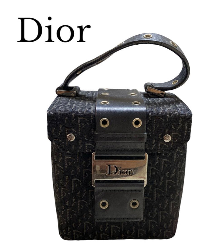 Christian Dior Trotter Vanity Bag Canvas Leather Handbag