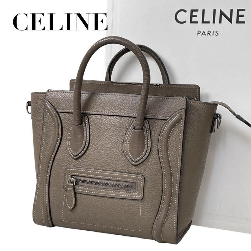 Celine Luggage Nano Shopper Sulli 2-way Shoulder Bag Leather