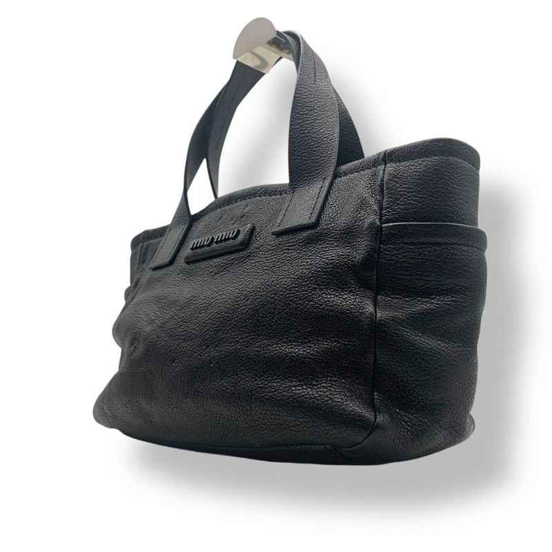 Miu Miu Leather 2-Way Hand Tote Bag Black